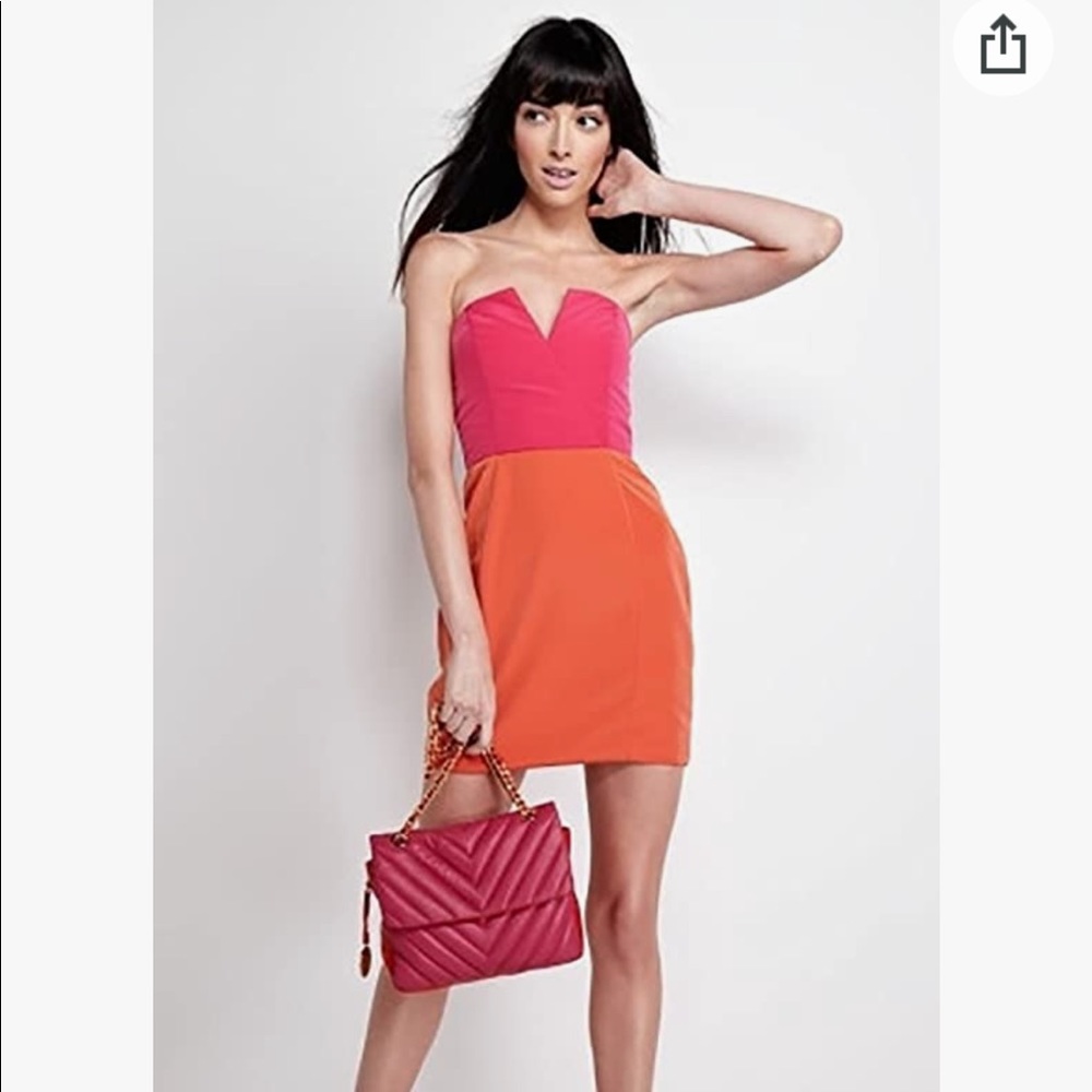 Naven Two Tone Bombshell Strapless Silk Dress